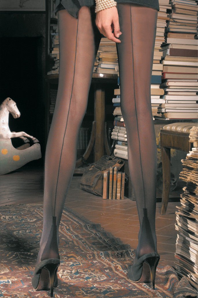 Chic and elegant, the Pennac 20 Den Back Seamed Pantyhose offers a hassle-free alternative to suspenders.