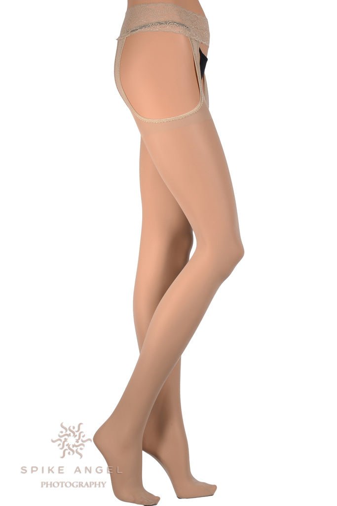 Veneziana Sexy Strip 20 Open Crotch Pantyhose are ultra-sheer and perfect for fashionable women.