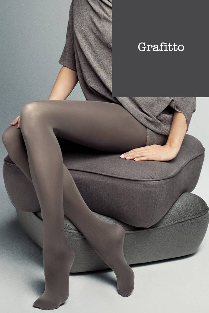 Soft Acrylico 100 Opaque Acrylic Tights in grafitto gray by Veneziana, perfect for stylish and comfortable wear.