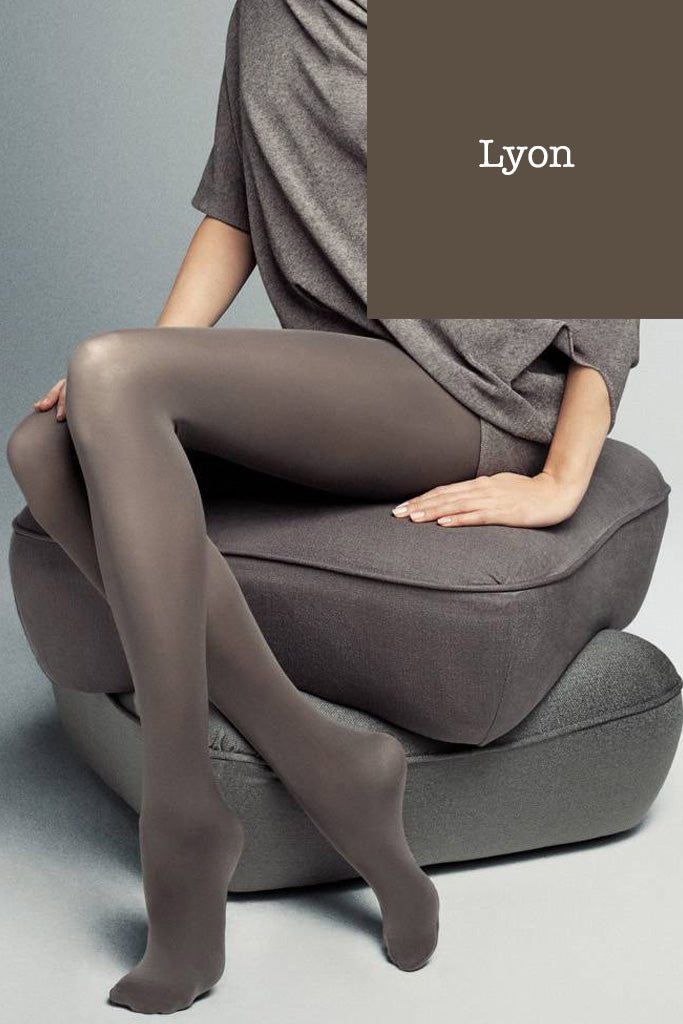 Soft Acrylico 100 Opaque Acrylic Tights by Veneziana in taupe, styled for elegant comfort and versatile fashion wear.