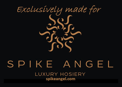 Spike Angel luxury hosiery logo on a black background