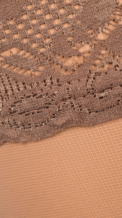 Elegant floral lace band detail on Image 20 Floral Lace Band Thigh High Stockings for Elegance, perfect for allure.