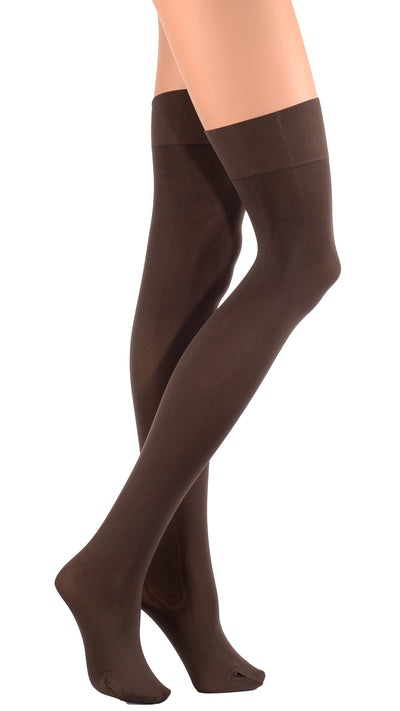 Stylish Caballero OTK Stockings in rich brown, perfect for trendy looks inspired by Italian culture.