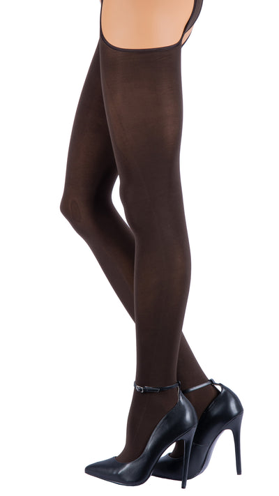Cortina 100 Den Strip Panty Suspender Tights exude elegance, perfect for a glamorous night out with chic heels.