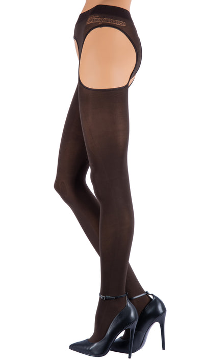 Cortina 100 Den Strip Panty Suspender Tights offer elegance and allure, perfect for a glamorous evening look.