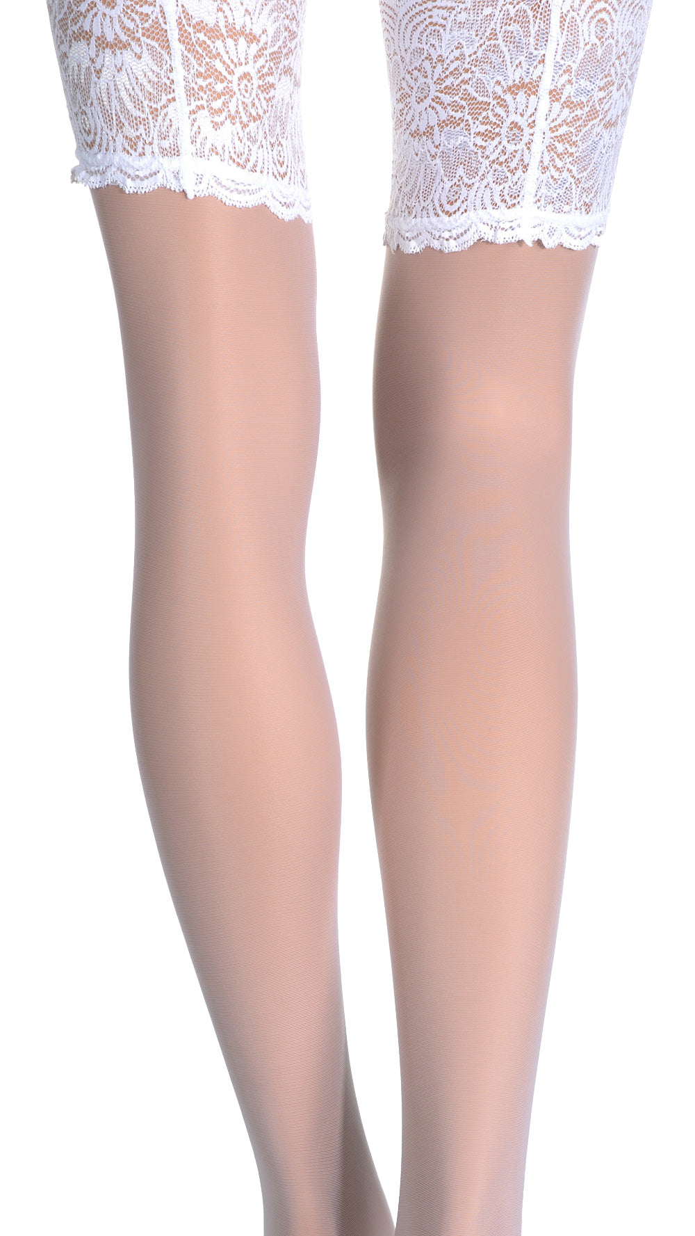Eleonora 30 Den Lace Top Stockings showcase elegant lace detailing for a luxurious and alluring look.
