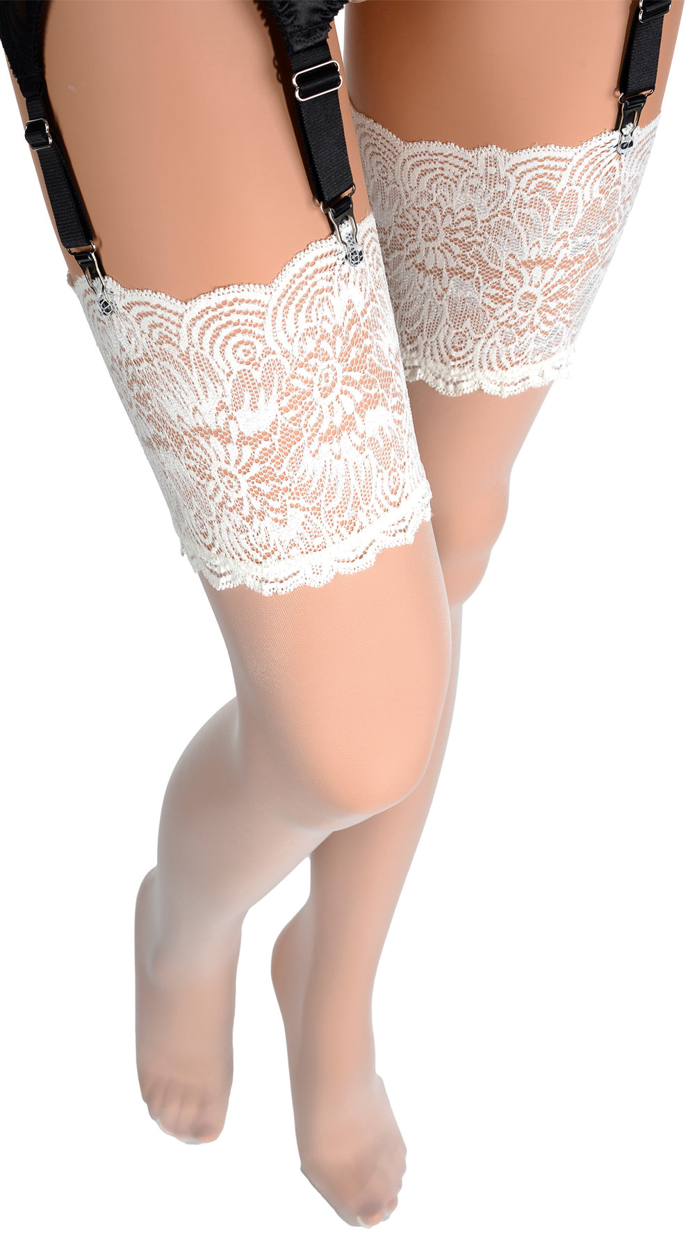 Elevate your elegance with Eleonora 30 Den Lace Top Stockings for Elegant Allure, perfect for any intimate occasion.
