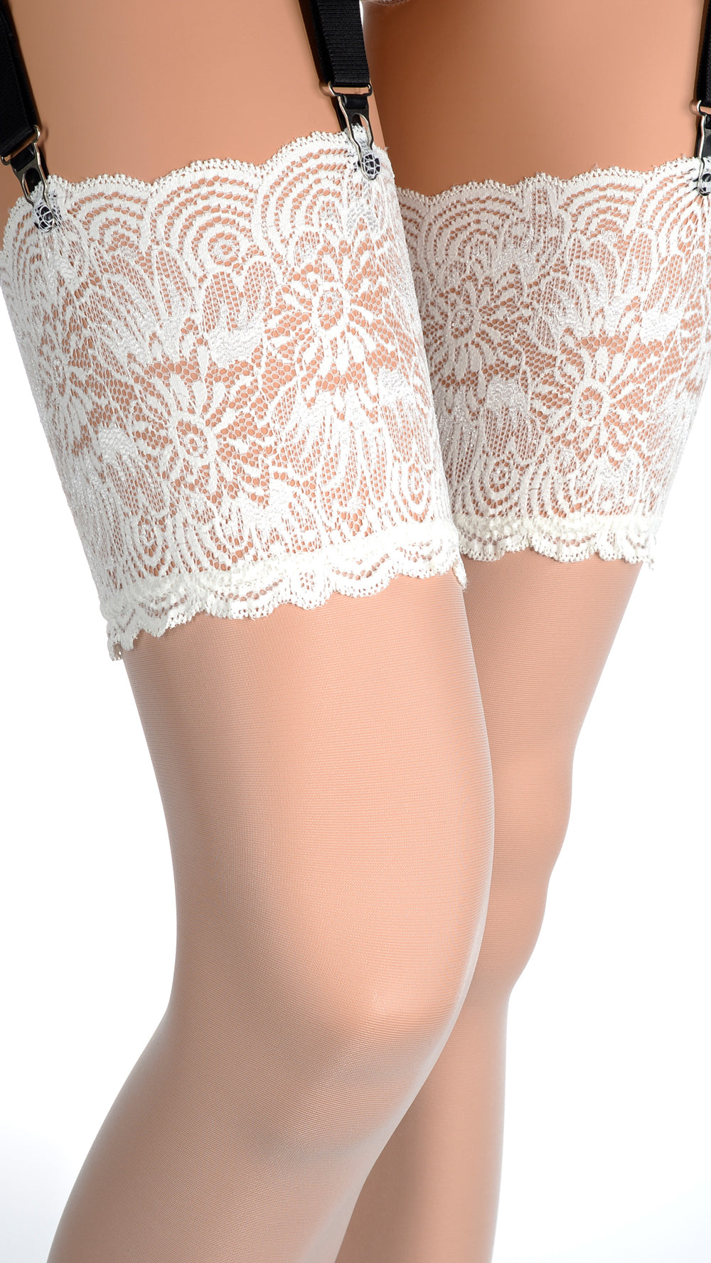 Elevate your elegance with Eleonora 30 Den Lace Top Stockings for Elegant Allure, perfect for intimate occasions.