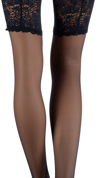 Elevate your style with Eleonora 30 Den Lace Top Stockings, perfect for an elegant and alluring look.