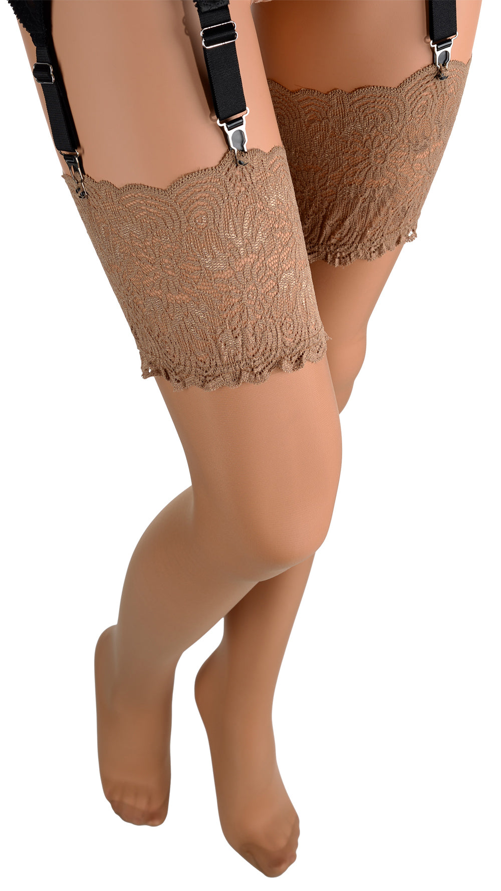 Elevate your elegance with Eleonora 30 Den Lace Top Stockings for Elegant Allure, perfect for intimate occasions.
