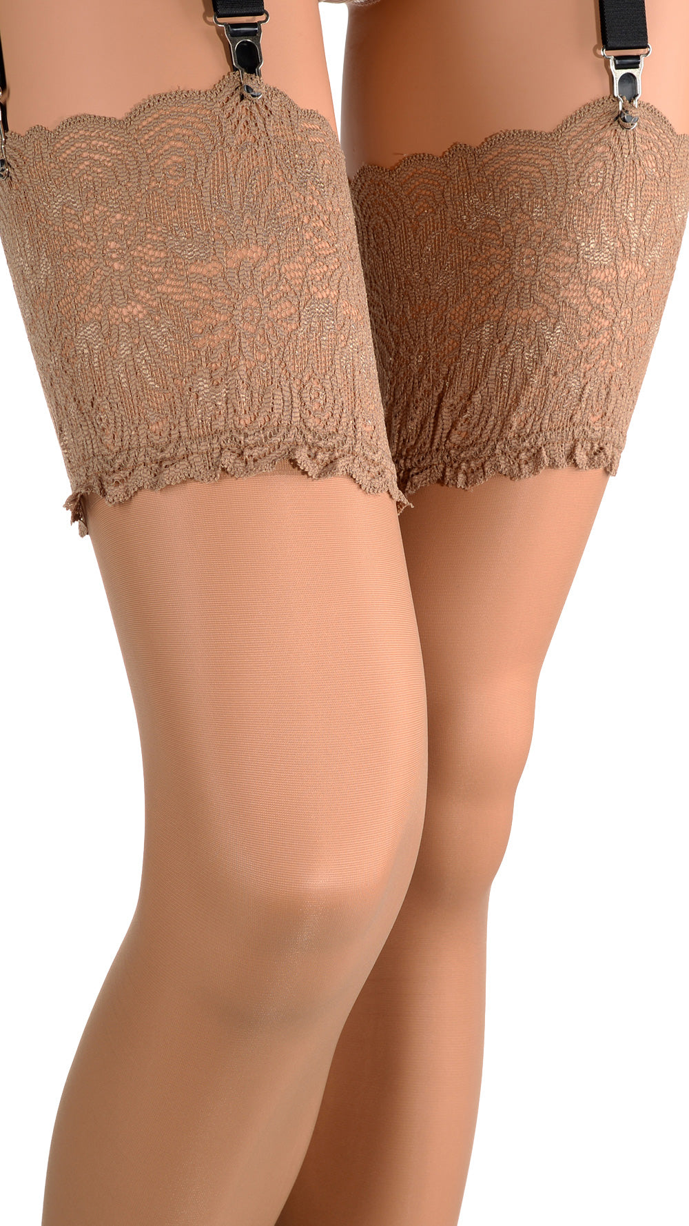 Elegantly crafted Eleonora 30 Den Lace Top Stockings enhance allure with luxurious lace detailing. Perfect for intimacy.