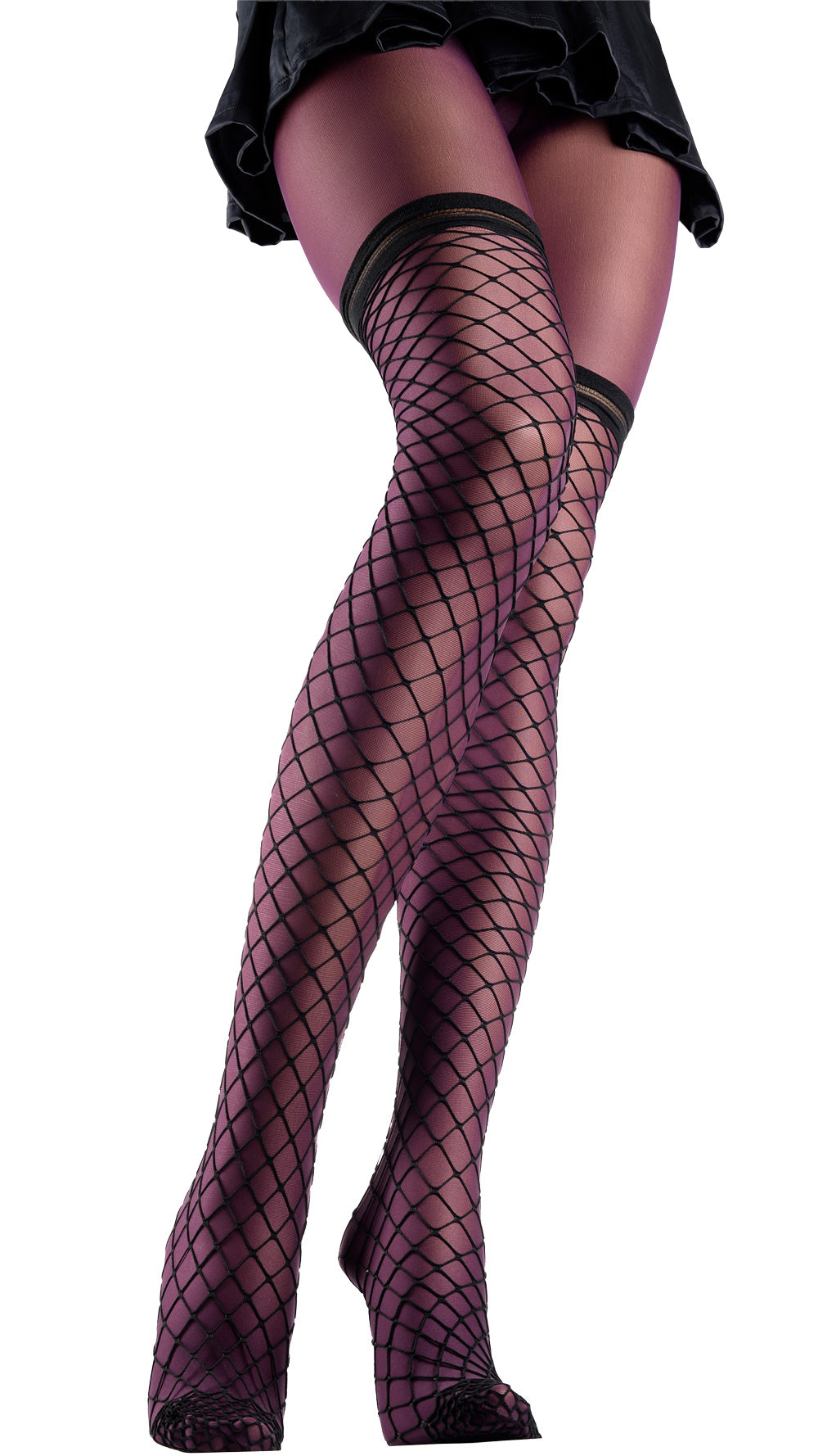 Eudoro Fishnet Over The Knee Tights elevate your chic style with bold elegance and daring design.