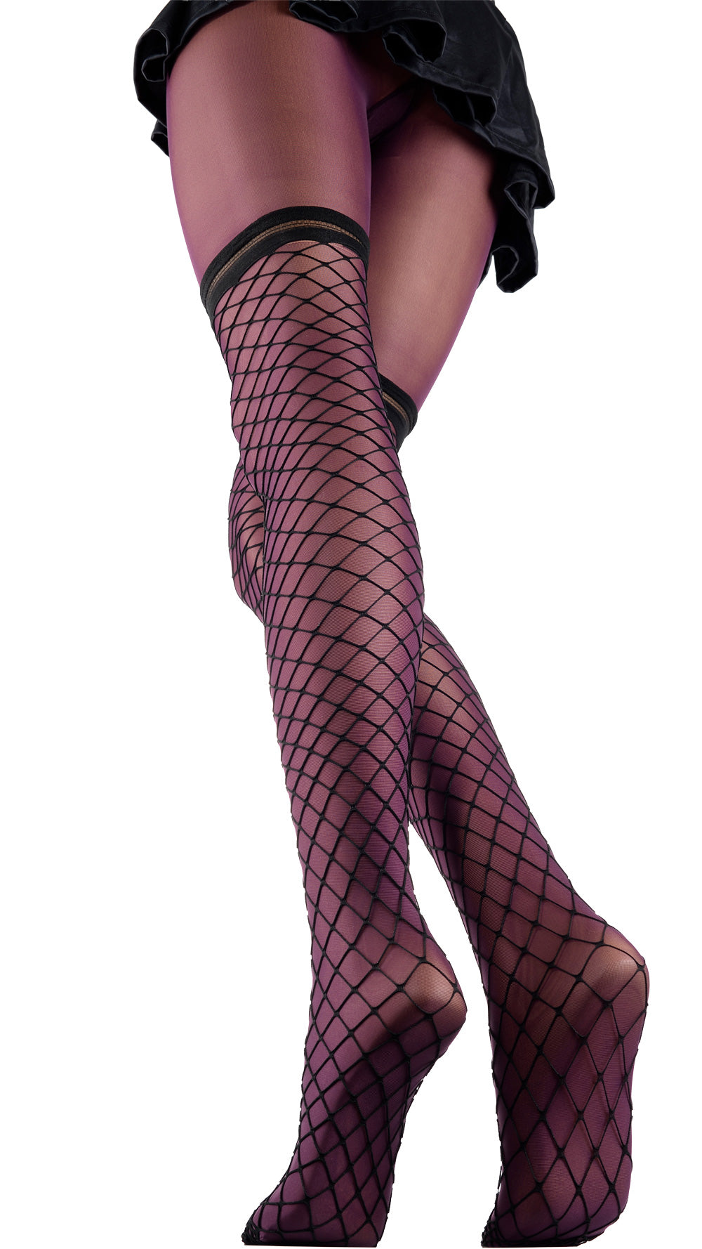 Eudoro Fishnet Over The Knee Tights showcase chic style, perfect for making a bold fashion statement.