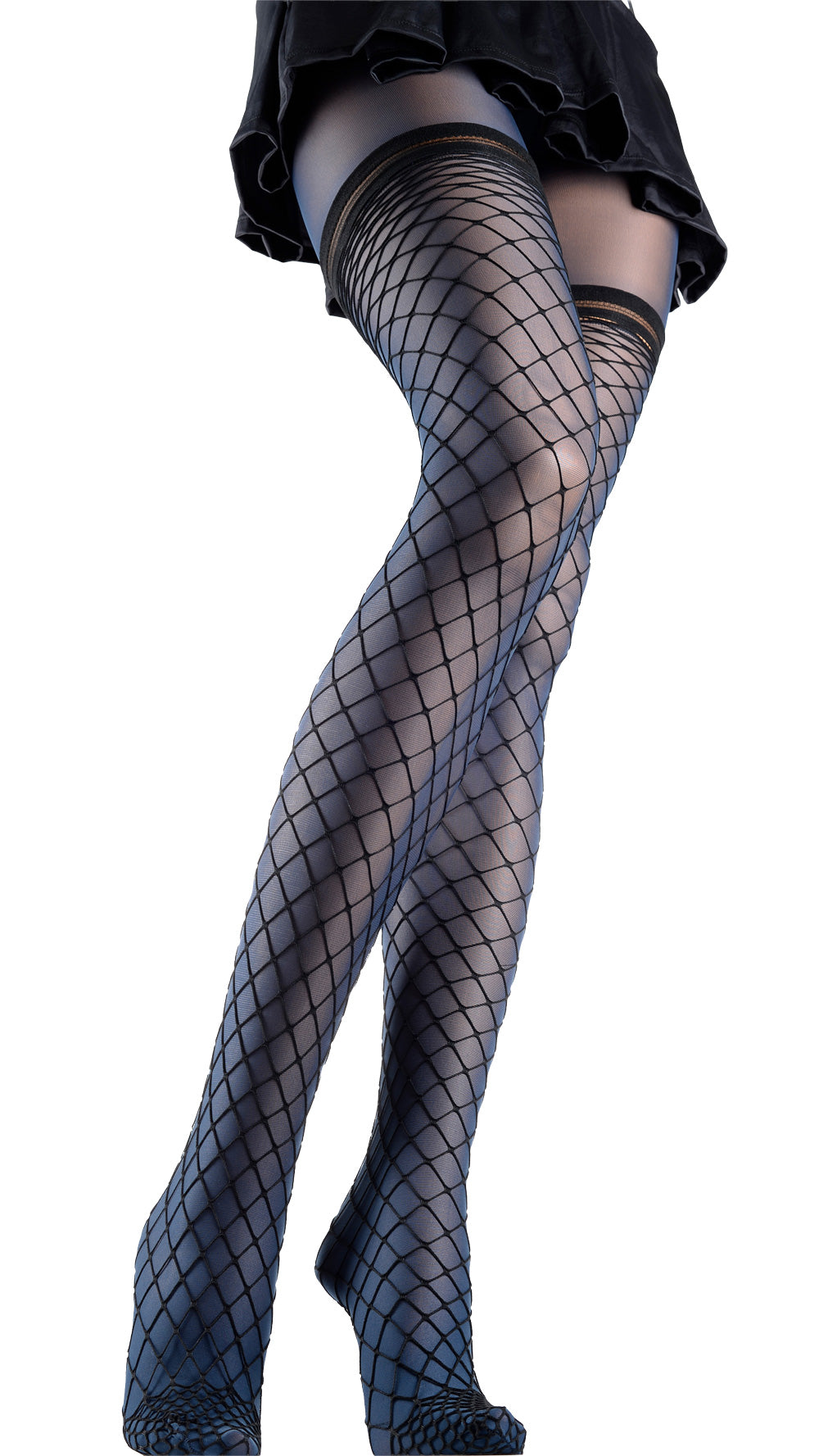 Stylish Eudoro Fishnet Over The Knee Tights perfect for a chic, eye-catching look in any elegant ensemble.
