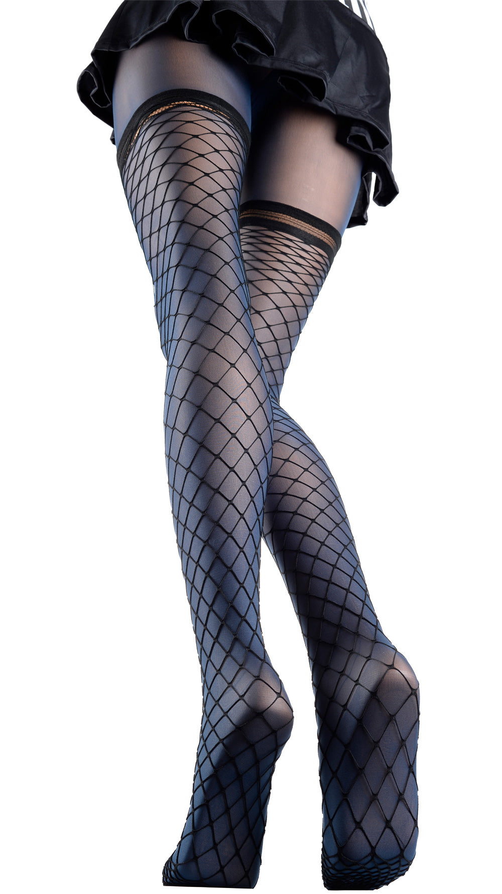 Eudoro Fishnet Over The Knee Tights for Chic Style elevate your outfit with bold elegance and captivating allure.