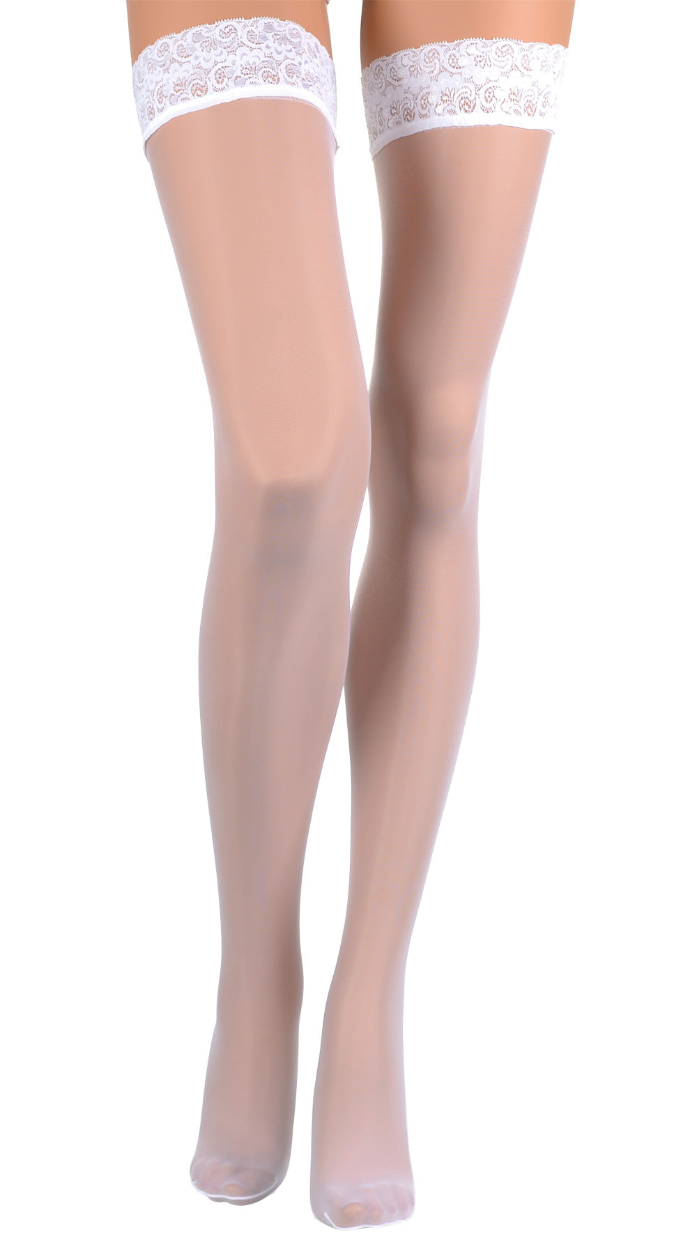 Fanny 15 Den Lace Top Thigh Highs for Elegant Legs, featuring delicate lace detailing for a timeless look.