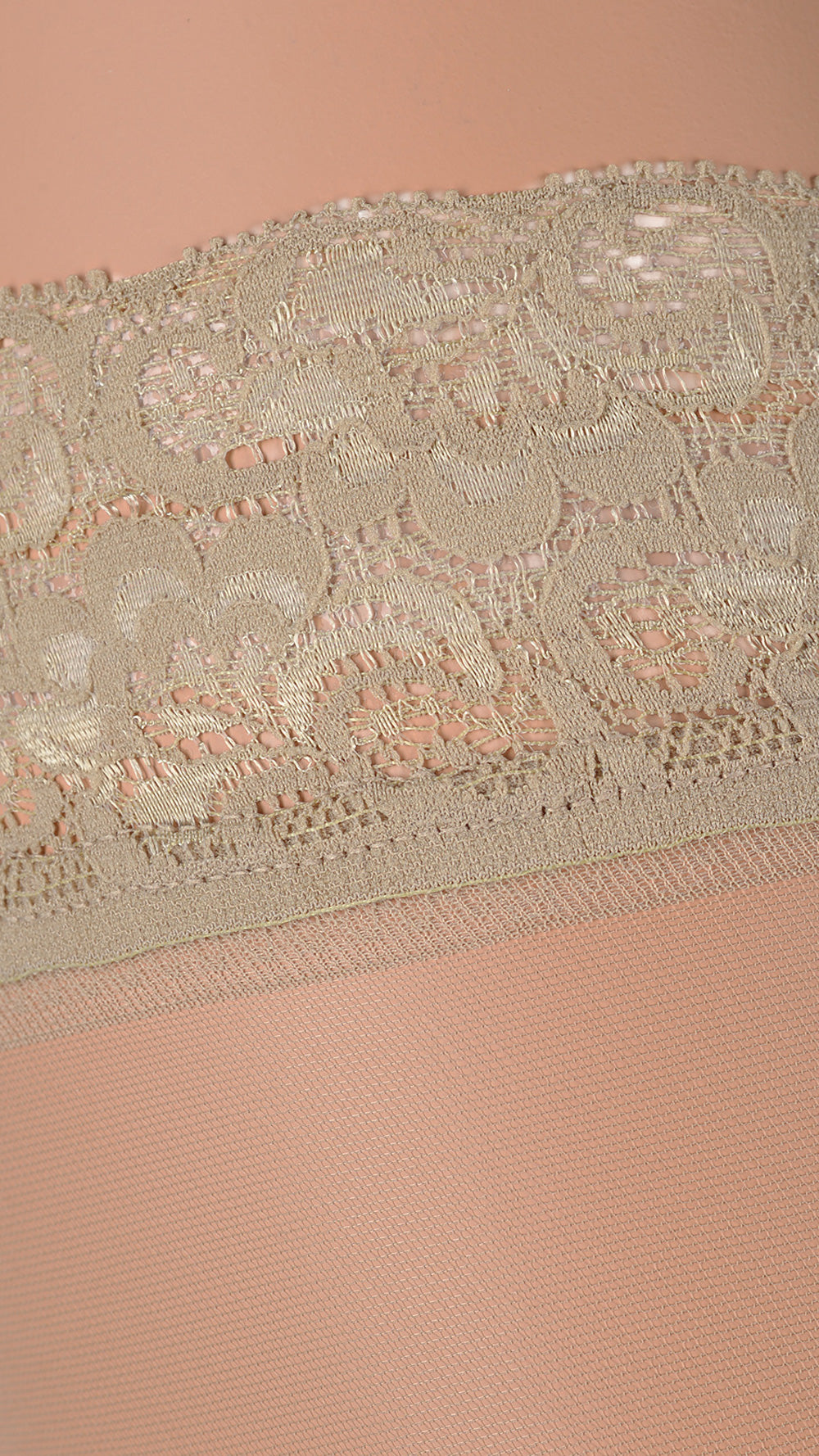 Fanny 15 Den Lace Top Thigh Highs feature exquisite lace detailing for elegant, captivating legs. Perfect for any occasion.