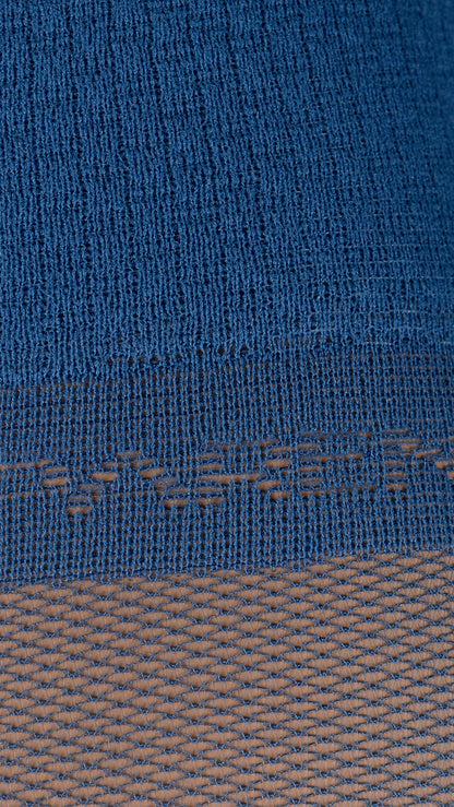 Hannah 20 Den Micro Tulle Pantyhose in a rich blue, perfect for adding elegance to any outfit. Discover effortless charm!