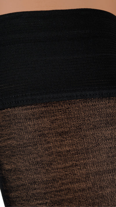 Luxurious Trasparenze Jennifer 100 Den Merino Wool Thigh Highs featuring a comfortable 6.5cm top for chilly days.