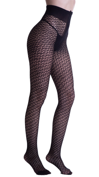 Stylish Laughter Soft Microfiber Perforated Fashion Tights perfect for autumn evenings and chic outings.