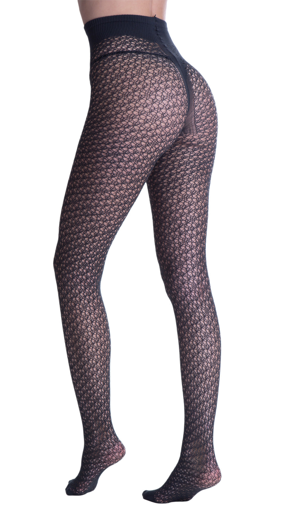 Stylish Laughter Soft Microfiber Perforated Fashion Tights, perfect for autumn outings and casual wear.