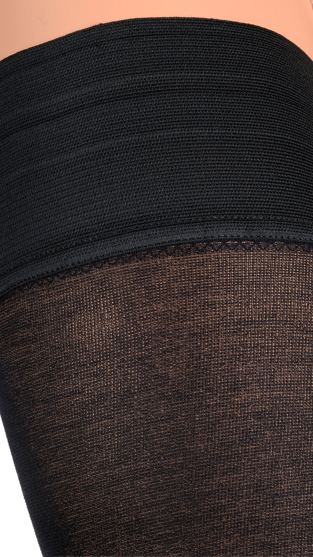 Soft cotton blend top of Melany 80 Den Soft Cotton Thigh Highs for warmth and style from Trasparenze.