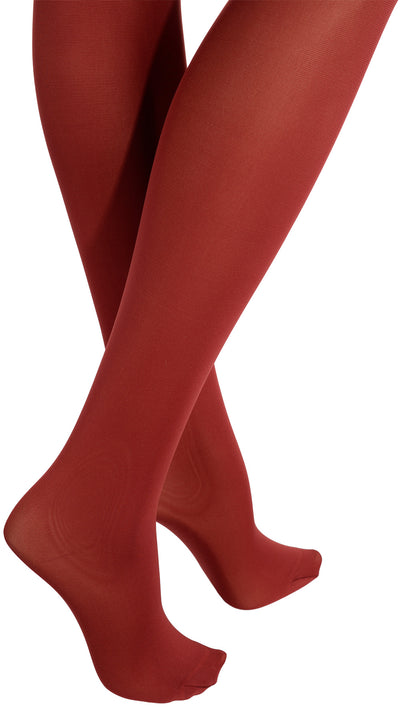 Elevate your look with Miranda 70 Den Opaque Thigh Highs in rich burgundy for elegant style and comfort.