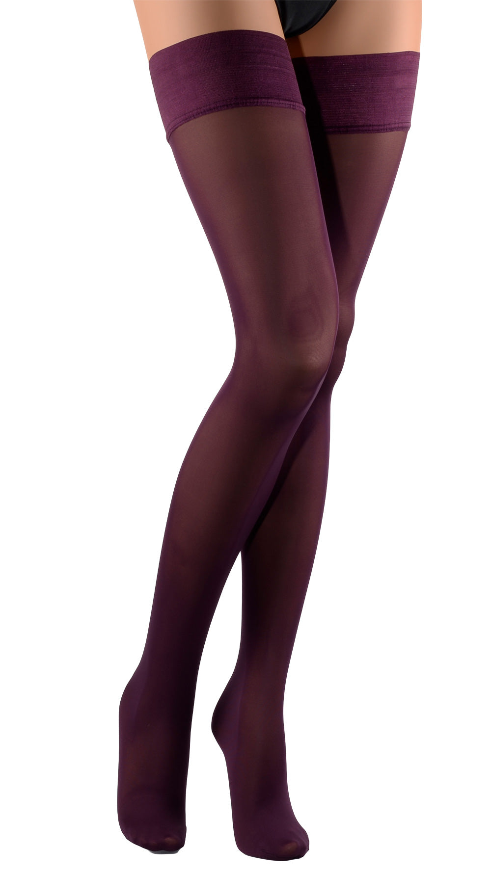 Elevate your look with Miranda 70 Den Opaque Thigh Highs, perfect for an elegant evening ensemble.