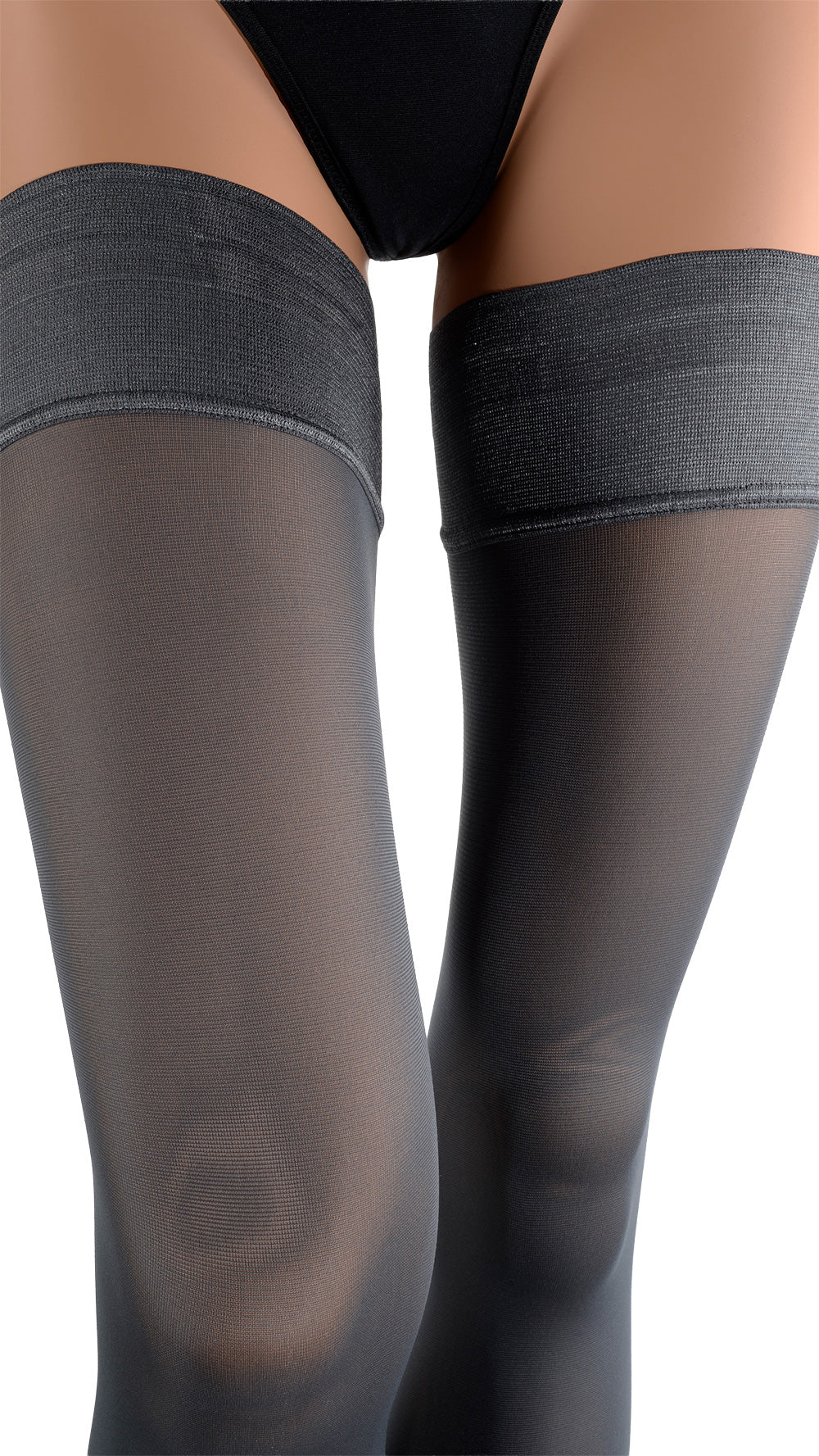 Elevate your style with Miranda 70 Den Opaque Thigh Highs, perfect for adding elegance to any ensemble.