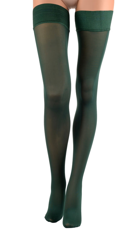 Elevate your look with Miranda 70 Den Opaque Thigh Highs in rich petrolio, perfect for elegant occasions.