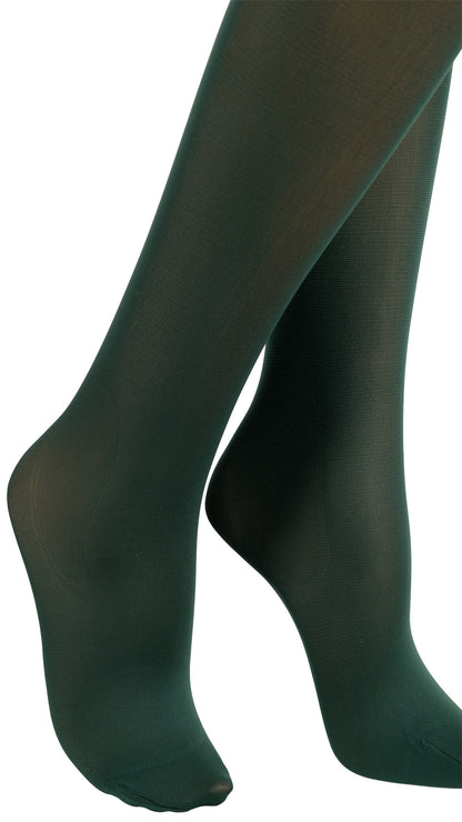 Miranda 70 Den Opaque Thigh Highs in deep petrol green, perfect for elevating your elegant evening look.