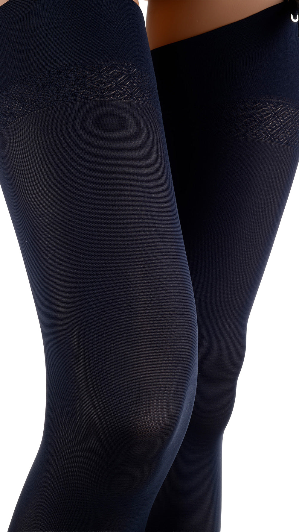 Sandra 70 Denier Soft Luxury Opaque Stockings in deep navy enhance elegance for any evening look. Perfect for chic style.