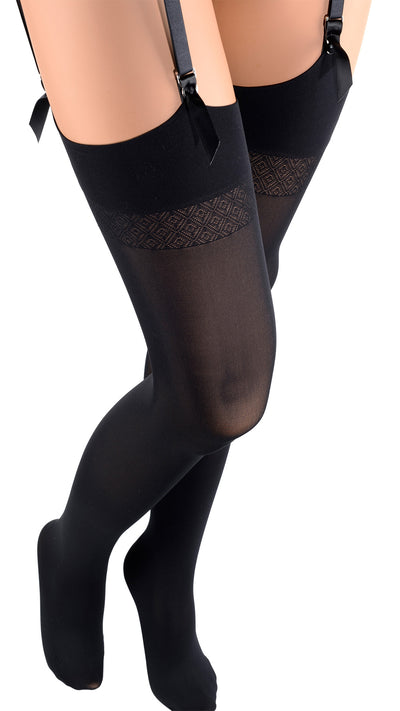 Elegant Sandra 70 Denier Soft Luxury Opaque Stockings, perfect for adding allure to any evening outfit.