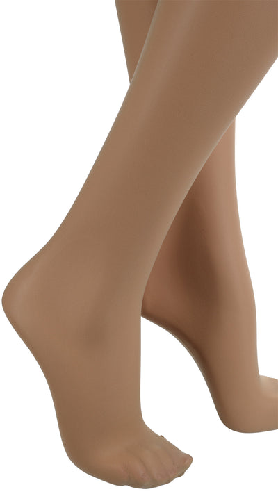 Elegant legs adorned in Scandal 20 Den Strip Panty Suspender Pantyhose for Allure, perfect for any seductive occasion.