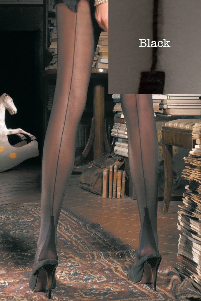 Elegant Pennac 20 Den Back Seamed Pantyhose enhance allure without the hassle of suspender belts, perfect for chic looks.