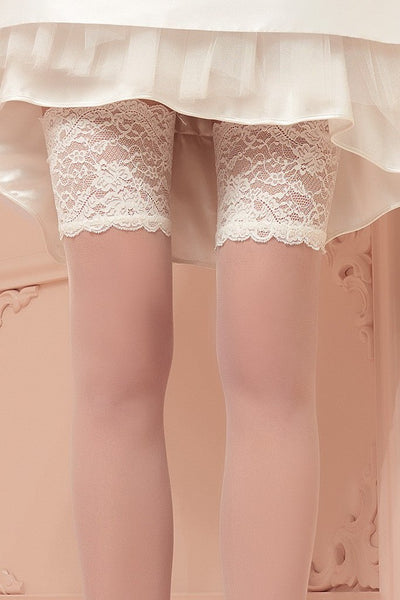 Trasparenze Athena 8 Den Luxury Thigh Highs feature elegant lace detailing, perfect for bridal wear or special occasions.