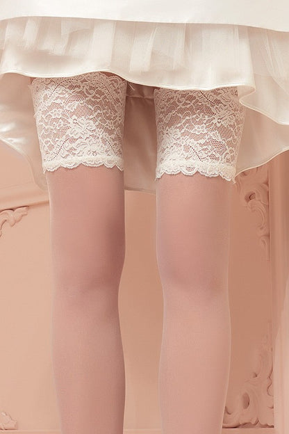 Trasparenze Athena 8 Den Luxury Thigh Highs feature elegant lace detailing, perfect for bridal wear or special occasions.