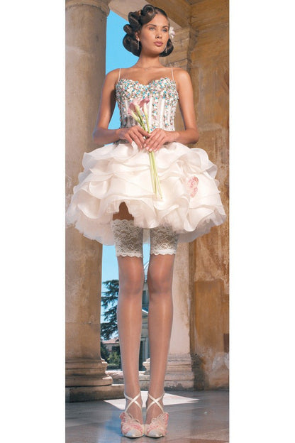 Elegant model showcasing Trasparenze Athena 8 Den Luxury Thigh Highs, perfect for bridal and special occasions.