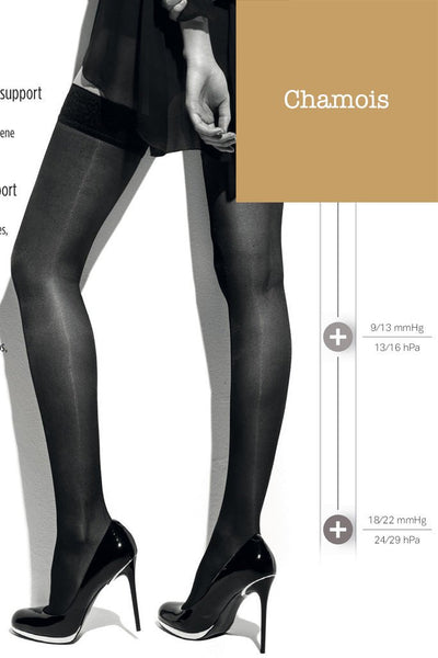Elegant Autoreggente 140 Support Hold Up Thigh Highs 18-22 mmHg 24-29 hPa enhance style and leg wellness.