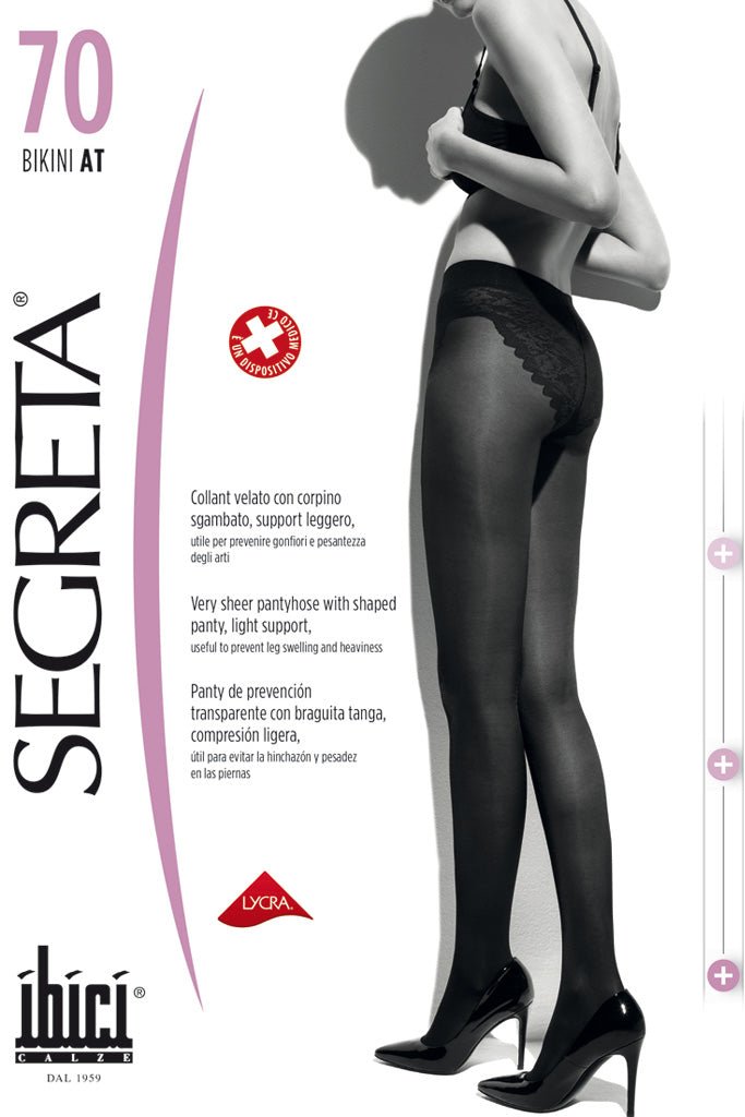 Bikini 70 Den Light Support Pantyhose 8-11 mmHg 11-15 hPa offers comfort and style for confident everyday wear.