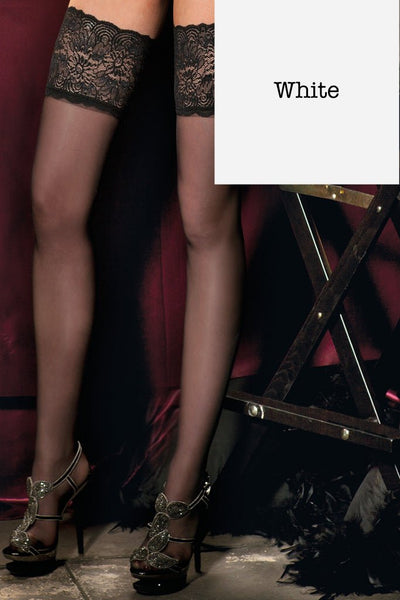 Carlotta 30 Den Silky Thigh Highs - Spike Angel