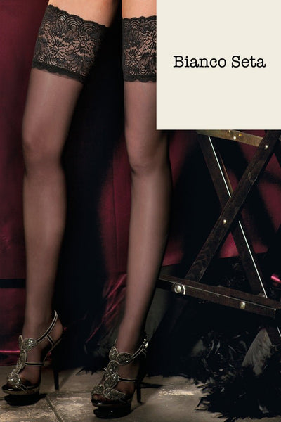 Carlotta 30 Den Silky Thigh Highs - Spike Angel