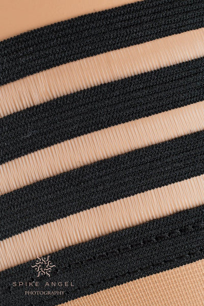 Circe Contrast Floral Hold Up Thigh Highs - Spike Angel