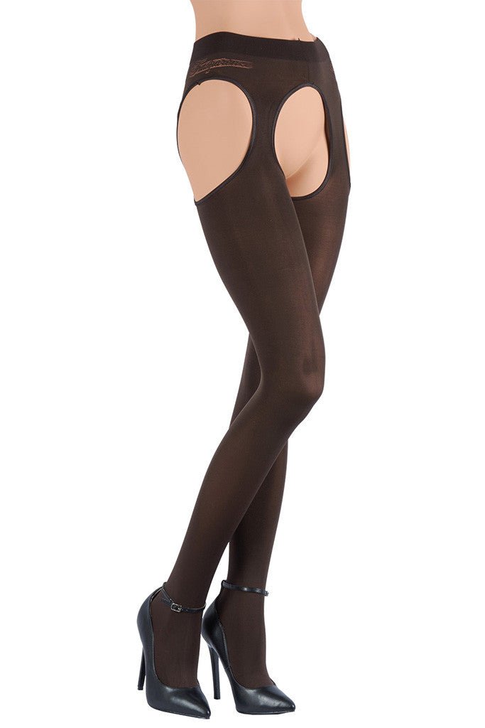 Cortina 100 Den Strip Panty Suspender Tights - Spike Angel