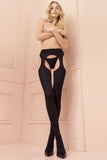 Cortina 100 Den Strip Panty Suspender Tights - Spike Angel