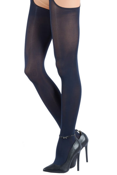Cortina 100 Den Strip Panty Suspender Tights - Spike Angel