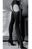 Cortina 100 Den Strip Panty Suspender Tights - Spike Angel