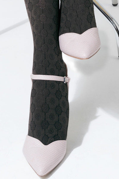Stylish Damasco Patterned Tights from Trasparenze, perfect for elevating your fashion game with modern elegance.