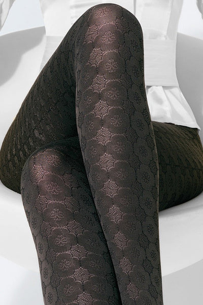 Stylish Damasco Patterned Tights by Trasparenze, perfect for elevating any outfit with their trendy design.