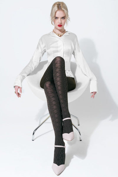 Stylish Trasparenze Damasco Patterned Tights featuring a unique design, perfect for a fashionable look.